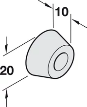 407.01.930 Tolóajtó ütközőgumi, fekete