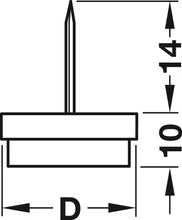650.20.206 Csúsztató szeg, filces 20mm