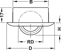 661.04.319 Bútorgörgő süllyeszthető 54/27mm