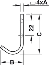 842.01.909 Fogas matt króm 18x35x60mm