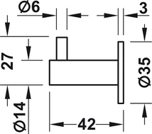 844.28.102 Fogas inox PVD fekete matt