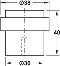 937.52.080 Ajtó ütköző rozsdamentes matt 30mm