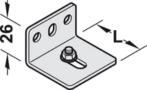 940.42.061 Tolóajtó sín rögzítő sarokvas 16-25mm Silent