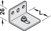 940.62.061 Tolóajtó sínrögzítő 18-35mm sarokvas Silent