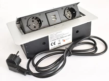 Forest IRODABÚTOR TARTOZÉKOK KONNEKTOR ELOSZTÓ MODULBOX II - 2 DB 230 V-OS DUGALJ + 2 USB ALUMÍNIUM - 10015622120