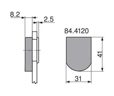 Blum 84.4120 üvegajtópánt takarás "D" króm