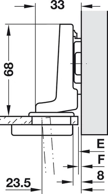 Blum 75T4300  Clip Top üvegajtópánt közézáródó