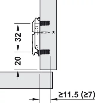 Blum 175H4100 Pánttalp Egyenes Euró Csavaros 