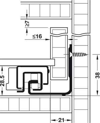 BLUM 560H3000B TANDEM fiókcsúszó BLUMOTION teljes kih., 30 kg, 300 mm