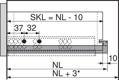 BLUM 560H3000B TANDEM fiókcsúszó BLUMOTION teljes kih., 30 kg, 300 mm