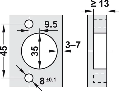 BLUM 71B3590 Clip-Top BLUMOTION Ráütődő Kivetőpánt 110°, Inserta