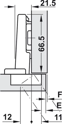 BLUM 71B3590 Clip-Top BLUMOTION Ráütődő Kivetőpánt 110°, Inserta