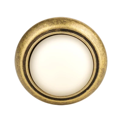 TULIP Gomb Gipa óarany/fehér porcelán + csavarok