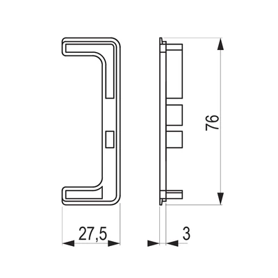 TULIP Gola II nyitott végzáró C profilhoz eloxált alumínium J+B