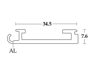 REDŐNY RENDSZER 3708 ALUMÍNIUM VÉGZÁRÓ PROFIL 34,5x7,6mm   2,6m EZÜST