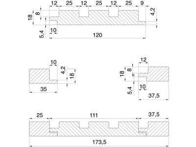 FALI PANEL ALLEGRO ANTRACIT (UNI TM0115) ZÁRÓ PROFIL 2750x38x18MM
