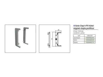 GOLA PROFILRENDSZER 81/G39.AT2GNR KÜLSŐ VÉGZÁRÓ DUPLA FEKETE_MOD2