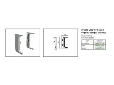 GOLA PROFILRENDSZER 81/G38.AT2 VRN KÜLSŐ VÉGZÁRÓ FEHÉR
