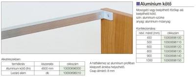 ALUMÍNIUM KÖTŐ  4600x18x18mm ALUMÍNIUM
