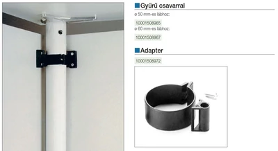 ASZTALLÁB KIEGÉSZÍTŐ 660.M0F0.00.50 GYŰRŰ CSAVARRAL 50 mm FEKETE