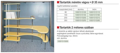 Forest TÁVTARTÓS POLCRENDSZER 535 09 A0 RR 00 TÁVTARTÓ Hossz:90mm  Átm:35mm ALUMINA - 10001515100