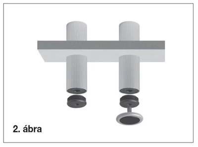 TÁVTARTÓS POLCRENDSZER 535 00 P2 M8 T0 TALP RÖGZÍTŐ BETÉT M8X14mm  Átm:35mm FEKETE