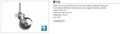 Forest BELTÉRI BÚTORGÖRGŐ 142.40 MENETES CSAPOS 40mm  35kg KRÓM - 10002305110