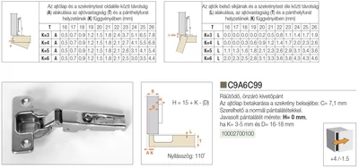 BÚTORPÁNT SALICE C9A6C99 RÁÜTŐDŐ NORMÁL NIKKEL