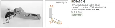 BÚTORPÁNT SALICE C2ABE99 30 FOKOS KÖZÉZÁRÓDÓ NORMÁL NIKKEL