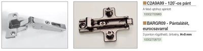 BÚTORPÁNT SALICE C2A9A99 RÁÜTŐDŐ 120 FOKOS   GÁZRUGÓHOZ NIKKEL