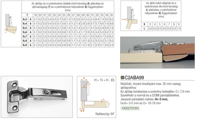 BÚTORPÁNT SALICE C2ABA99 RÁÜTŐDŐ NORMÁL NIKKEL