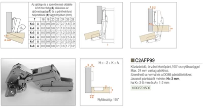 BÚTORPÁNT SALICE C2AFP99 165 FOKOS KÖZÉZÁRÓDÓ NORMÁL NIKKEL