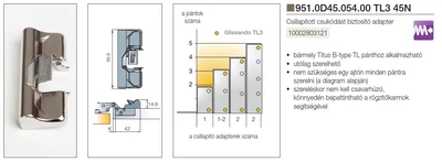 BÚTORPÁNT TITUS 951.OD45-054-00 GLISSANDO TL3 45N NIKKEL-SZÜRKE