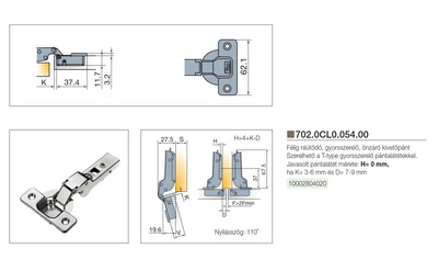 BÚTORPÁNT TITUS 702.0CL0.054.00 T-TYPE KLIPPES FÉLIG RÁÜTŐDŐ NIKKEL