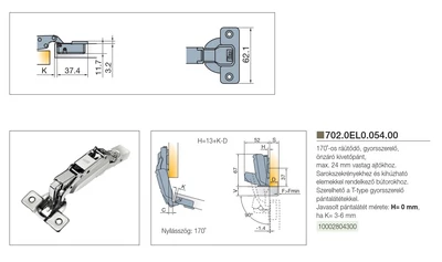 BÚTORPÁNT TITUS 702.0EL0.054.00 T-TYPE KLIPPES 165 FOKOS RÁÜTŐDŐ NIKKEL