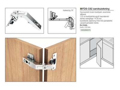 BÚTORPÁNT FDS C82 KLIPPES SAROKSZEKRÉNYPÁNT+PÁNTNYAK TAKARÓ NIKKEL