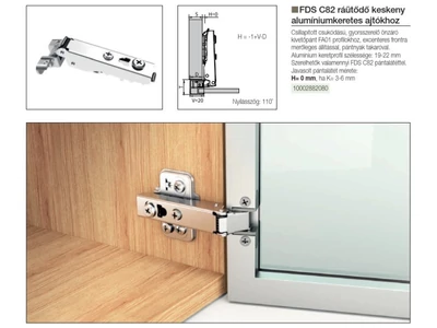 BÚTORPÁNT FDS C82 CSILLAPÍTOTT KLIPPES RÁÜTŐDŐ PÁNT ALUKERETHEZ + CSAVAR + PÁNTNYAK TAKARÓ NIKKEL