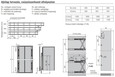 BÚTORPÁNT FDS POCKET DOOR VASALAT 600MM R016002H SZÜRKE