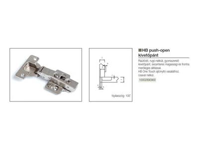 BÚTORPÁNT HOME BOX HB PUSH OPEN RÁÜTŐDŐ RUGÓ NÉLKÜLI EXCENTERES + CLIP-ON 3D PÁNTALÁTÉT NIKKEL