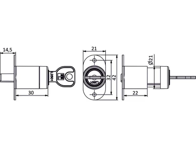 LEHMANN BÚTORZÁR 521 TOLÓAJTÓZÁR EGYFORMA KULCSOS (L2501) NIKKEL