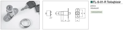 FL BÚTORZÁR FL-S-01-R TOLÓAJTÓZÁR 19*24,5mm NIKKEL