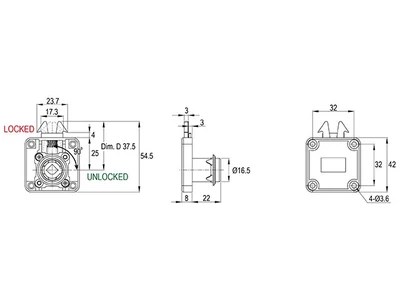CL BÚTORZÁR 705-CL2 REDŐNYZÁR 42x42mm NIKKEL