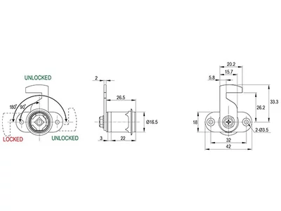 CL BÚTORZÁR 711-CL2 NYELVES BÚTORZÁR 18x42mm NIKKEL