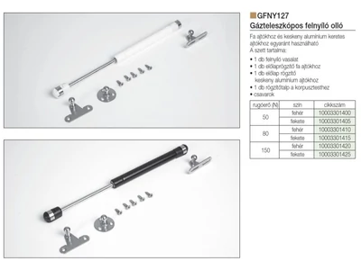 EGYÉB FELNYÍLÓ VASALAT GFNY127 GÁZTELESZKÓP 150N FEKETE