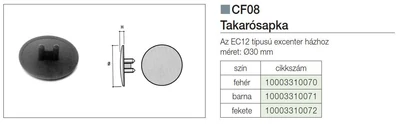 Forest ÖSSZEHÚZÓ CF08 TAKARÓSAPKA ÁTM:30mm FEKETE - 10003310072