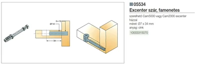 Forest ÖSSZEHÚZÓ EXCENTERSZÁR GYORSSZERELŐS EUR 7x34mm FÉM - 10003315070
