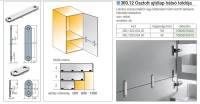 Forest ÖSSZEHÚZÓ 360-1230-054-00 OSZTOTT AJTÓLAP HÁTSÓ TOLDÓ
