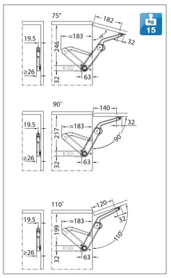 HAFELE FELNYÍLÓ 373.69.412 MAXI B (beige) FELNYÍLÓ VASALAT FAAJTÓHOZ NIKKEL