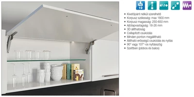 HAFELE FELNYÍLÓ 372.27.700 FREE SPACE "B" FELNYÍLÓ VASALAT