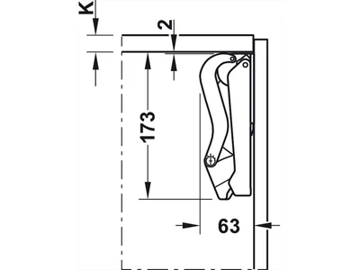 HAFELE FELNYÍLÓ 372.27.700 FREE SPACE "B" FELNYÍLÓ VASALAT